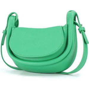 Green Petite Chic Shoulder Bag: Mini Crossbody Purse with Dual Straps